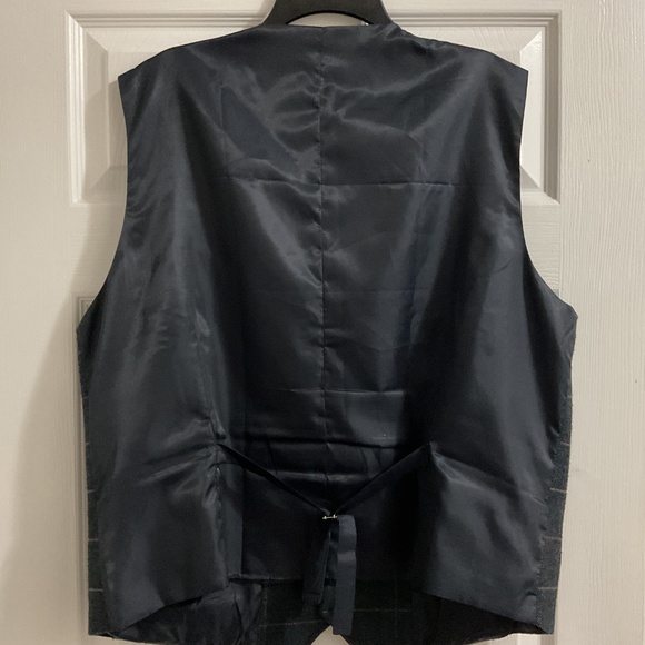 Men’s Wool-blend Charcoal Gray Herringbone Vest, XL - Picture 5 of 5